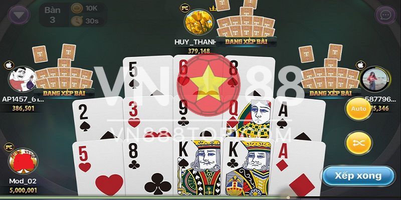 Bạn có thể áp dụng cách xếp bài Mậu binh kiểu sảnh, thùng và cù lũ
