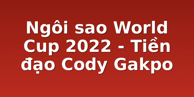 Ngôi sao World Cup 2022 - Tiền đạo Cody Gakpo