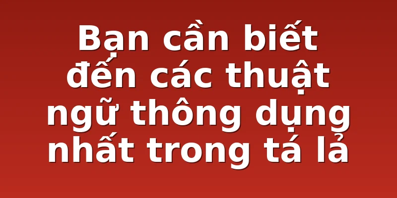 Bạn cần biết đến các thuật ngữ thông dụng nhất trong tá lả