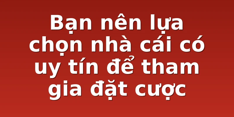 Bạn nên lựa chọn nhà cái có uy tín để tham gia đặt cược