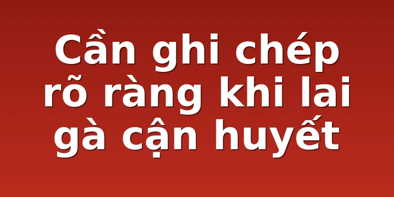 Cần ghi chép rõ ràng khi lai gà cận huyết