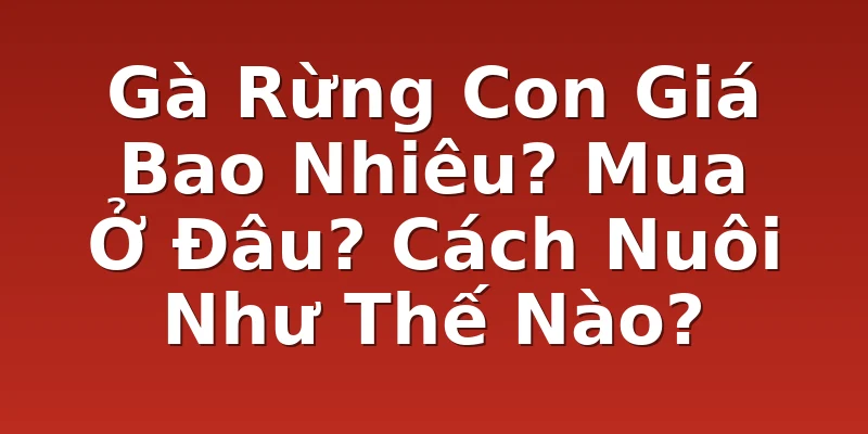 Gà Rừng Con Giá Bao Nhiêu? Mua Ở Đâu? Cách Nuôi Như Thế Nào?