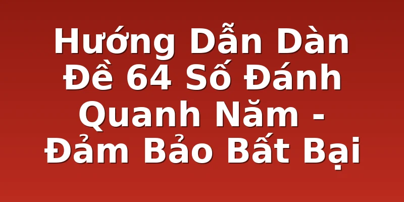 Hướng Dẫn Dàn Đề 64 Số Đánh Quanh Năm - Đảm Bảo Bất Bại