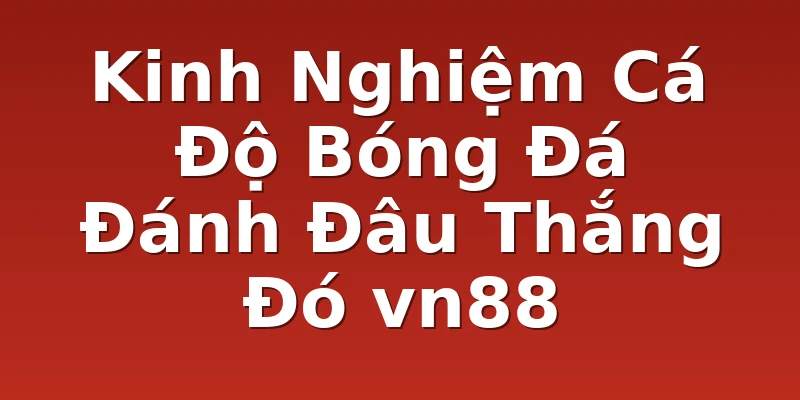 Kinh Nghiệm Cá Độ Bóng Đá Đánh Đâu Thắng Đó vn88