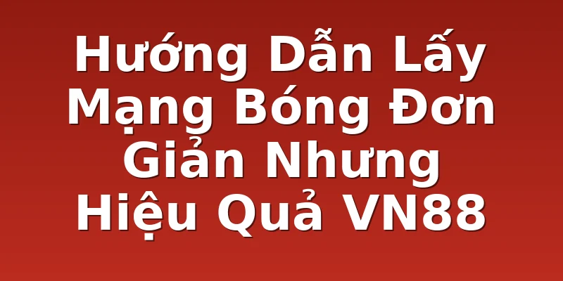 Hướng Dẫn Lấy Mạng Bóng Đơn Giản Nhưng Hiệu Quả VN88