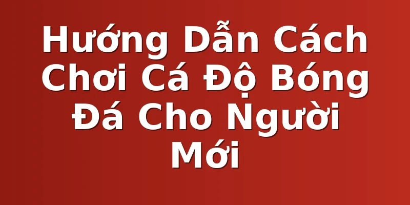 Hướng Dẫn Cách Chơi Cá Độ Bóng Đá Cho Người Mới