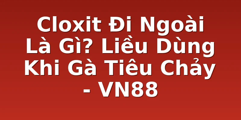 Cloxit Đi Ngoài Là Gì? Liều Dùng Khi Gà Tiêu Chảy - VN88